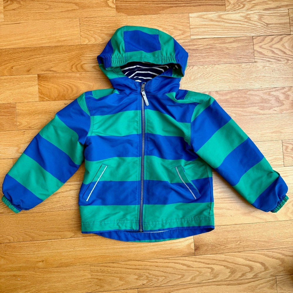 Hanna Andersson Blue & Green Stripe ‘Wind at Your Back Anorak’ 110 cm US 5